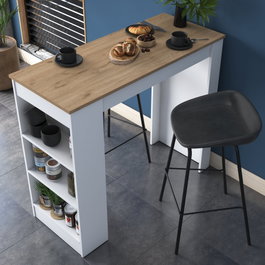Hanah Home Mesa de Cocina Escandinava Nogal y Blanco